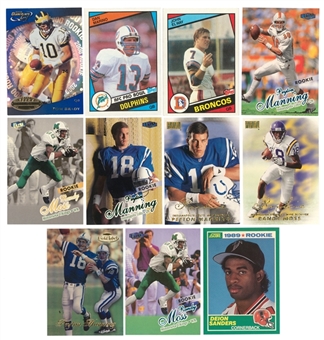 1984-2000 Topps & Assorted Brands NFL Hall of Fame & Stars Rookie Card Collection (11) Featuring Tom Brady, Dan Marino, John Elway & More!